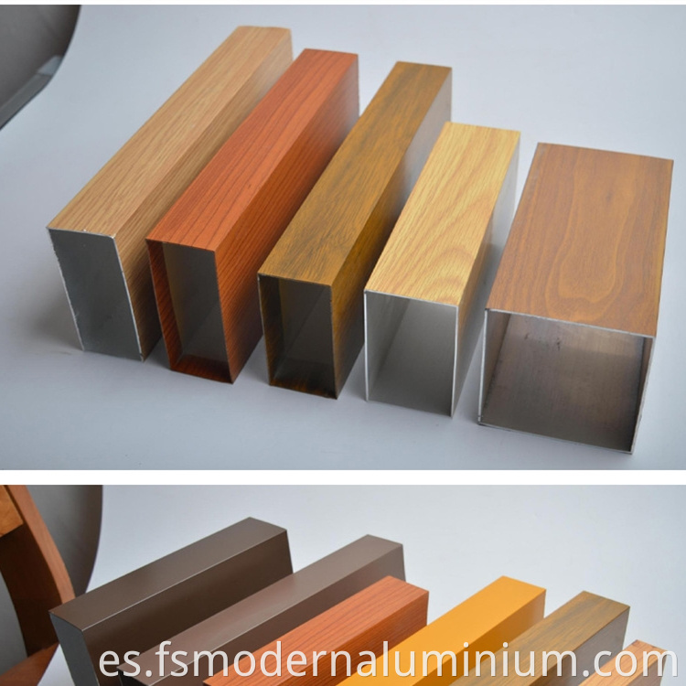 6063 T5 Powder Coating Wood Grain Aluminium Square Tube Profile For Furniture Decoration4